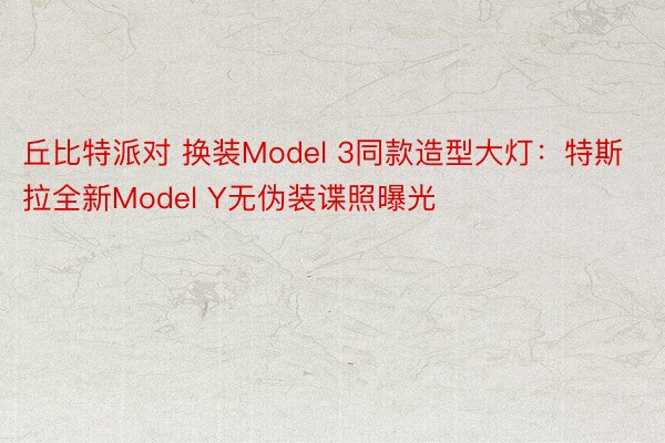 丘比特派对 换装Model 3同款造型大灯：特斯拉全新Model Y无伪装谍照曝光