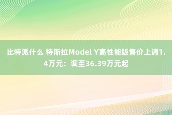 比特派什么 特斯拉Model Y高性能版售价上调1.4万元：调至36.39万元起