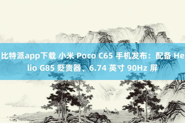比特派app下载 小米 Poco C65 手机发布：配备 Helio G85 贬责器、6.74 英寸 90Hz 屏