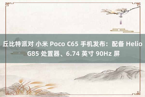 丘比特派对 小米 Poco C65 手机发布：配备 Helio G85 处置器、6.74 英寸 90Hz 屏