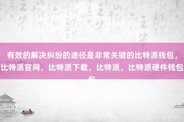 有效的解决纠纷的途径是非常关键的比特派钱包，比特派官网，比特派下载，比特派，比特派硬件钱包