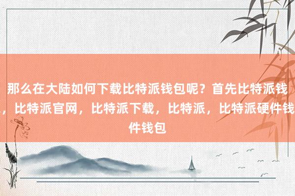 那么在大陆如何下载比特派钱包呢？首先比特派钱包，比特派官网，比特派下载，比特派，比特派硬件钱包