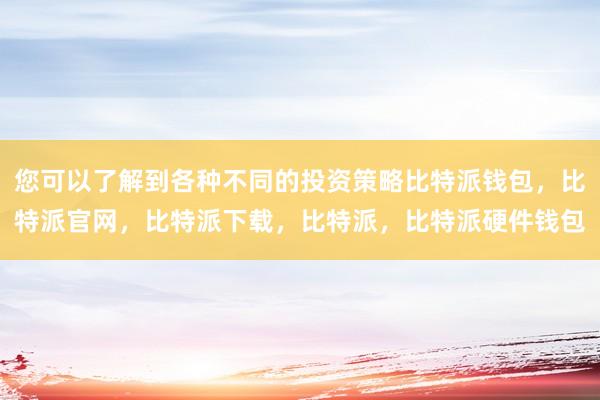 您可以了解到各种不同的投资策略比特派钱包，比特派官网，比特派下载，比特派，比特派硬件钱包