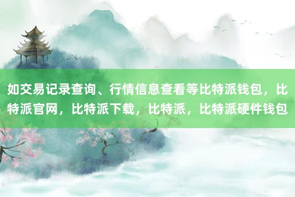 如交易记录查询、行情信息查看等比特派钱包，比特派官网，比特派下载，比特派，比特派硬件钱包